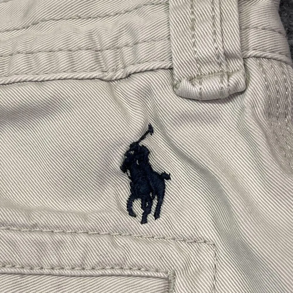 VTG Polo Ralph Lauren Cargo Shorts Mens 44B Beige Cotton Canvas 9 Inch Inseam